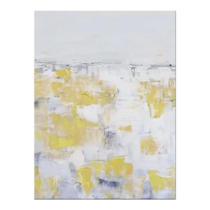 KR Moehr Yellow, White and Grey Large Abstract Art Canvas Print