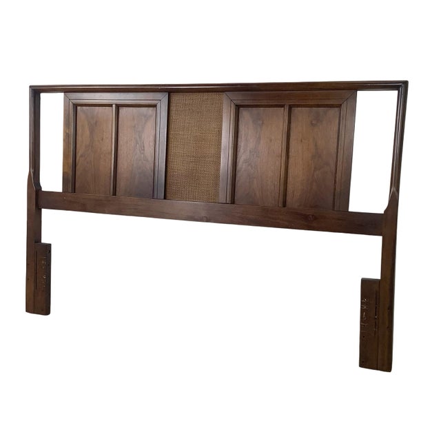 This walnut headboard brings a subtle Asian-influenced sensibility to classic mid-century design. Four framed walnut...