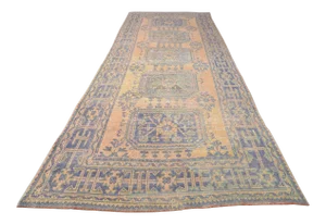 1960's Vintage Turkish Hand-Knotted Wide Runner Rug - 4'5" X 11'4"