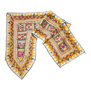 Vintage Indian Toran | Embroidered Textile With Mirrors | Gujarat India