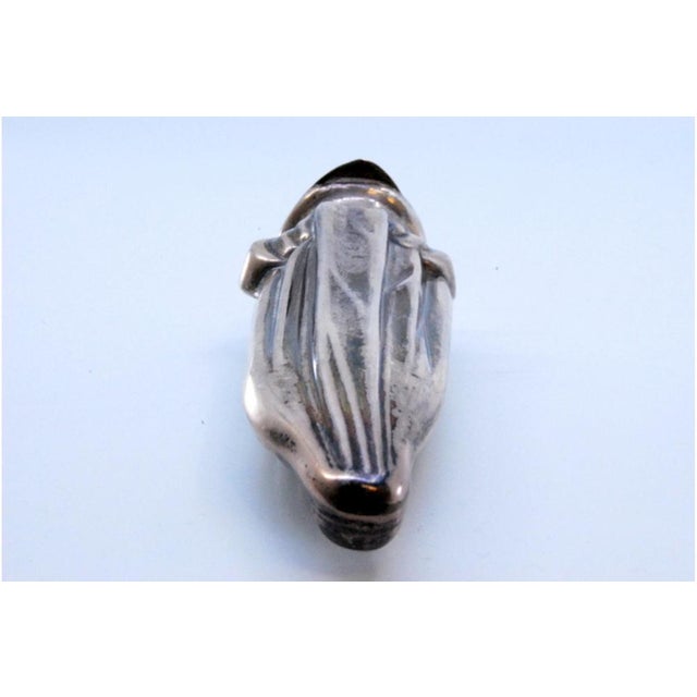 Silver Statuette with the Figure of Our Lady Resting on a Round Base For Sale - Image 3 of 10