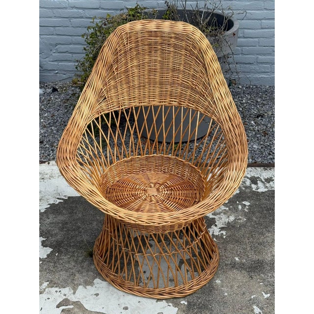 Vintage Wicker Armchair, 1950s For Sale - Image 9 of 15