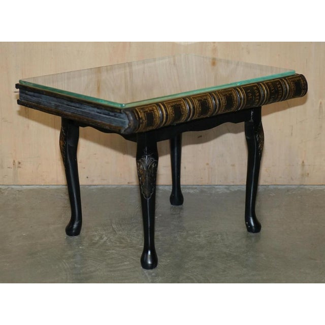 Faux Book Topped Side Tables on Cabriole Legs, Set of 2 For Sale - Image 3 of 18