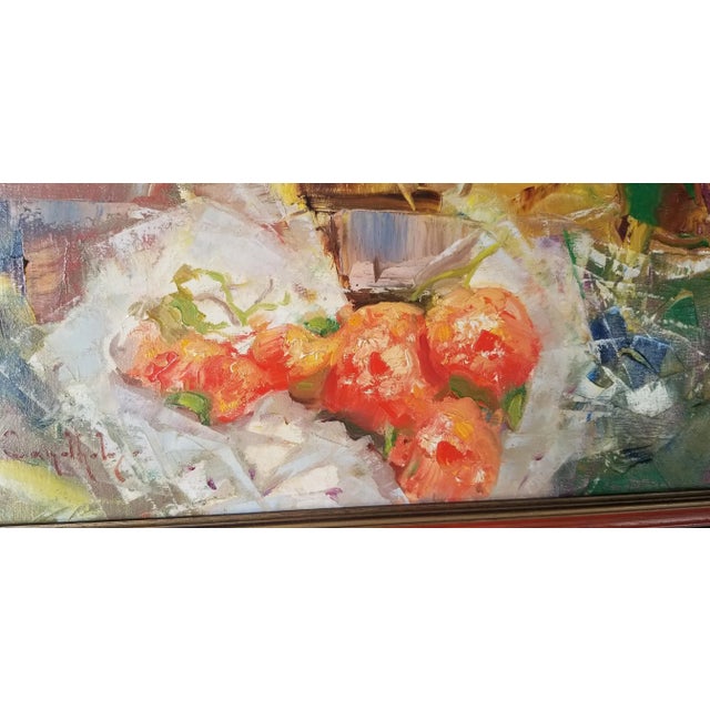 1960s Figurative Still Life Oil Painting by Rodriguez Candhales, Framed For Sale In Miami - Image 6 of 13
