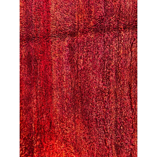 Red Mid 20th Century Modern Beni M’Guild Moroccan Rug For Sale - Image 8 of 10