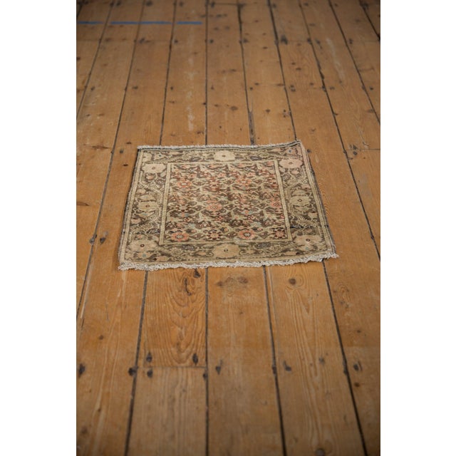 Textile Vintage Fine Distressed Farahan Sarouk Square Rug Mat - 1'9" x 1'9" For Sale - Image 7 of 8