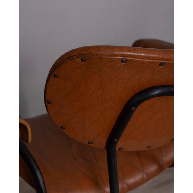 Vintage Leather Chair by Gastone Rinaldi for Rima, 1950s For Sale - Image 12 of 14