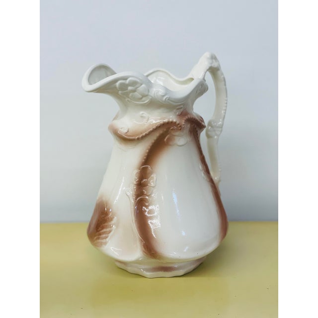 Early 20th Century Antique Victorian Ironstone Pitcher For Sale - Image 5 of 10