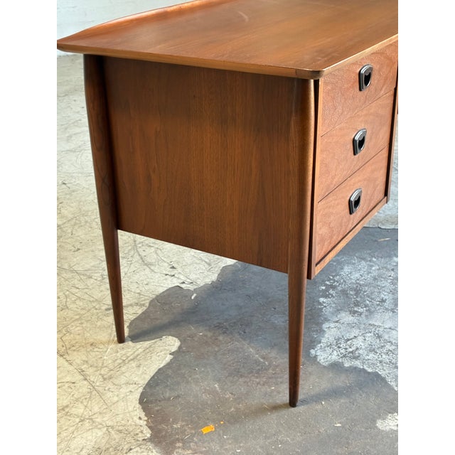 Mid-Century Modern Vintage Danish Modern Walnut Writing Desk With Storage For Sale - Image 3 of 7