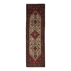 1980s Old Persian Heriz Runner Rug 3’2″ X 10’5″