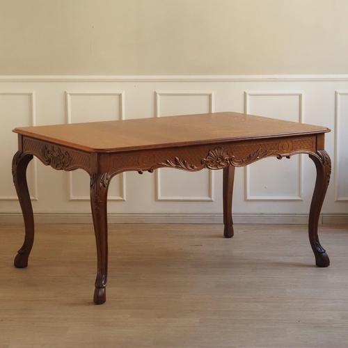 Wood Antique French Country-Style Oak Dining Table, 1890s For Sale - Image 7 of 18