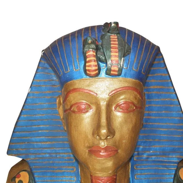 Plaster Egyptian Wall Hanging Bust of King Tut For Sale In Oklahoma City - Image 6 of 9