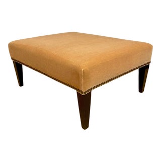 George Smith Signature Mohair Ottoman For Sale