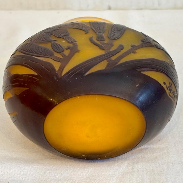 Glass Late 19th Century Original Signed Galle Vase For Sale - Image 7 of 10