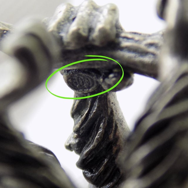 Silver Vintage Italian Handmade Genuine Silver Chimpazee Monkey With Wooden Log Figurine For Sale - Image 8 of 10