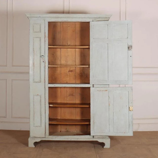 White Small English Housekeepers Cupboard For Sale - Image 8 of 9