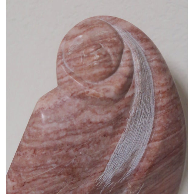 Abstract Late 20th Century Beautiful Signed Red Alabaster Sculpture "Navajo Woman" by Noted American Indian Artist Randall Beyale. For Sale - Image 3 of 13