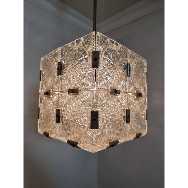 Silver Vintage Cube Chandelier from Kamenicky Senov For Sale - Image 8 of 9