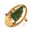 Contemporary Diamond Jade & Ruby 14k Yellow Gold Sail Boat Round Pin Brooch For Sale - Image 3 of 3
