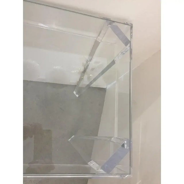 60" Console Table Lucite and Clear Glass Top - Floor Sample33 For Sale - Image 11 of 12