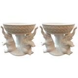 Italian White Ceramic Pottery Centrepieces Bowls - a Pair For Sale