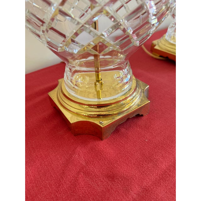 1990s Vintage Bohemia Crystal Table Lamps - Set of Two For Sale - Image 9 of 12