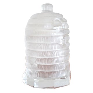 Art Deco Honey Pot in the Style of Lalique, 1930s For Sale