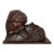 Vintage French Sculpture of Lovers, Signed, Hand Carved Wood For Sale