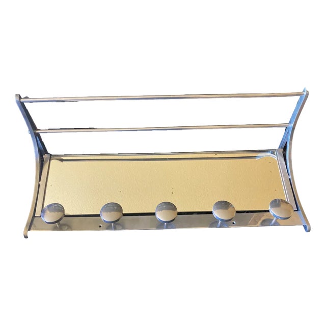 Art Deco French Chrome-Plated Wall Rack, 1930s For Sale