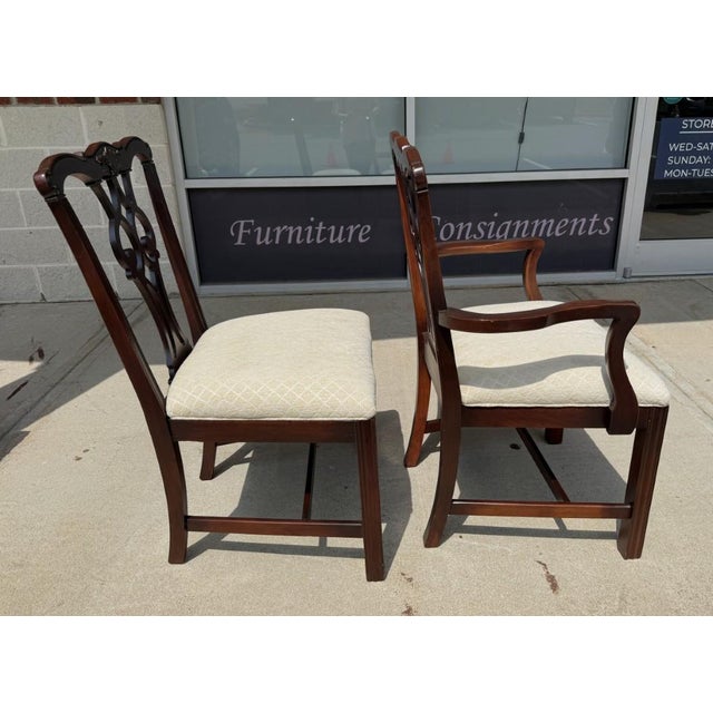 Late 20th Century Late 20th Century Set of 6 Mahogany Chippendale-Style Dining Chairs For Sale - Image 5 of 16