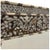 An ornate vintage rectangular wall mirror featuring an intricate bone and mother-of-pearl inlay design to the frame with...