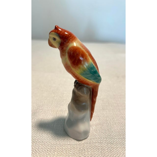 Mid-Century Modern MCM Herend Hungarian Porcelain Hand Painted Parrot For Sale - Image 3 of 8
