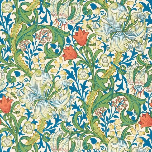 Morris & Co Golden Lily Wallpaper in Twister - a Sample For Sale