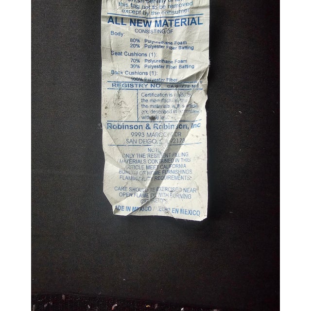 Animal Skin Late 20th Century Robinson and Robinson Furniture Rustic Top Grain Leather Burgundy Ottoman For Sale - Image 7 of 7