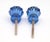 Vintage cabinet or drawer knobs made of blue glass with a fluted design. The original mounting nuts are not included. Good...