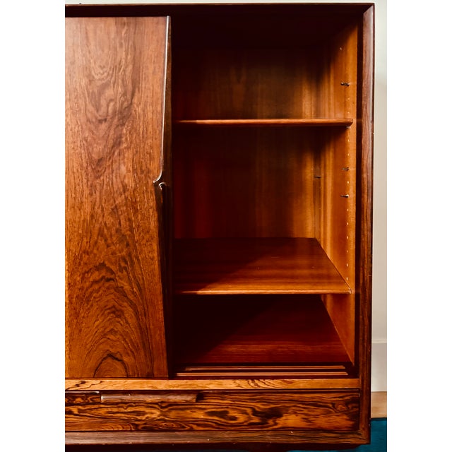 1960s Gunni Omann Rosewood Highboard Storage Cabinet, Vintage, Model 13 For Sale In New York - Image 6 of 9