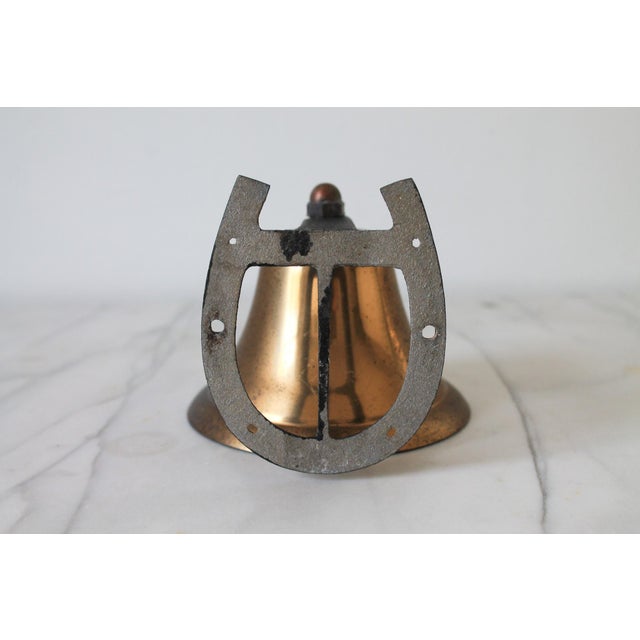 Vintage Western Style Wall Mounted Dinner Bell W/ Horse Shoe Motif For Sale In Milwaukee - Image 6 of 7