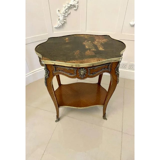 Antique Victorian French Kingwood & Ormolu Mounted Freestanding Centre Table For Sale - Image 13 of 13