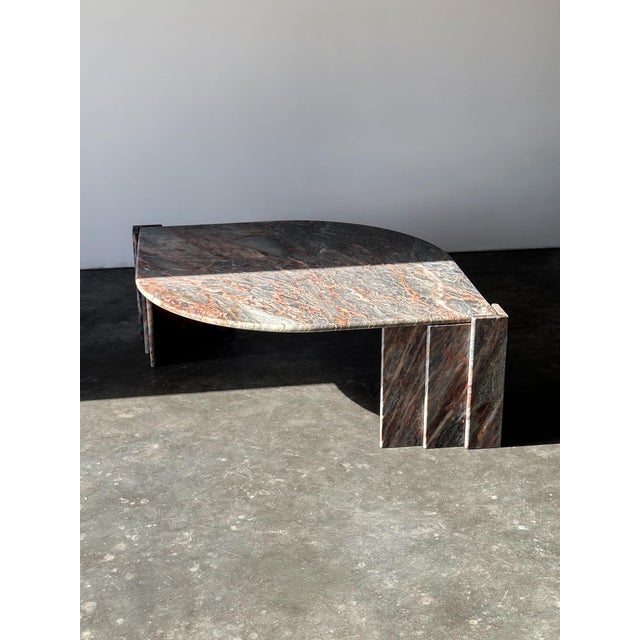 Postmodern Fior Di Pesco Marble Sculptural Coffee Table, Italy, 1980s For Sale - Image 3 of 18