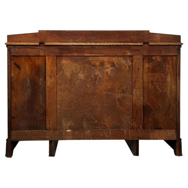 Antique Early 20th Century English Edwardian Carved Oak Desk For Sale - Image 9 of 13