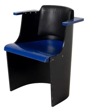 Bauhaus D61 Black and Blue Chair by El Lissitzky for Tecta, 1970s