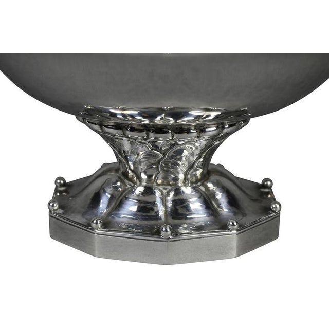 Oval with octagonal base, leaf molded stem. 3 troy ounces.