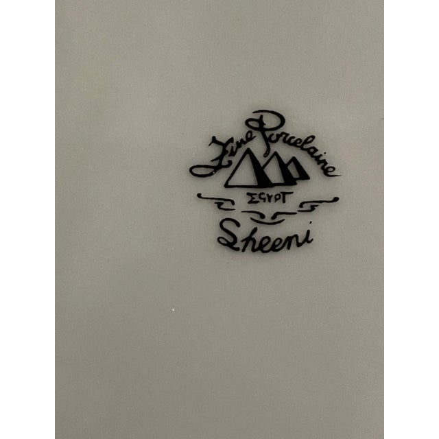 Late 20th Century Vintage Egyptian Revival Dark Green Decorative Plate For Sale - Image 5 of 5