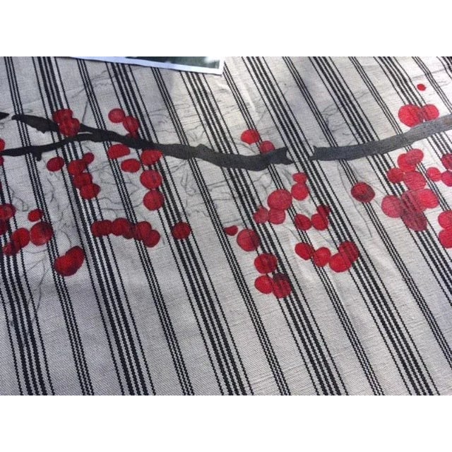 The Bacche Rosse cushion is part of the Botanica collection by GAIADIPAOLA. It's hand painted and embroidered on vintage...