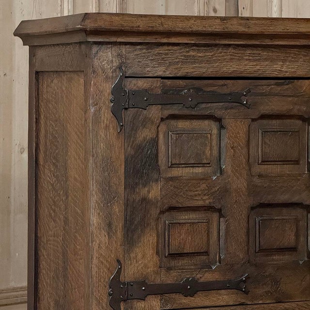 Early 20th Century Antique Spanish Gentleman's Cabinet With Wrought Iron For Sale - Image 5 of 17