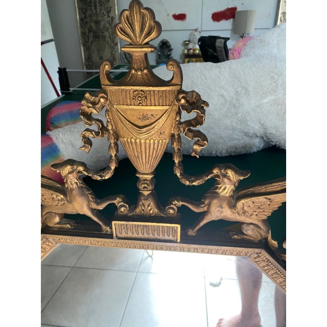 1960s Hollywood Regency Gold Gilt Wood & Geso Mirror For Sale - Image 4 of 11