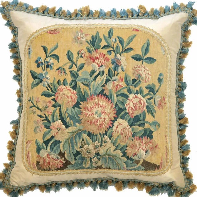 19th Century French Aubusson Pillow For Sale - Image 4 of 4