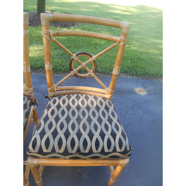 Vintage 1980's McGuire Target Back Dining Set For Sale - Image 9 of 18