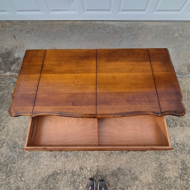 1980s 1989 Ethan Allen French Country Style Flip-Top Server Sideboard Buffet Bar Cabinet For Sale - Image 5 of 15