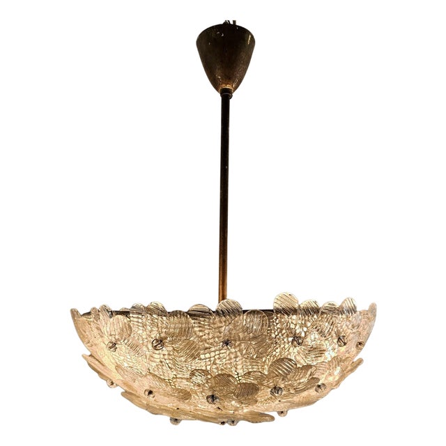 Murano Glass Flower Basket Pendant from Barovier & Toso, Italy For Sale